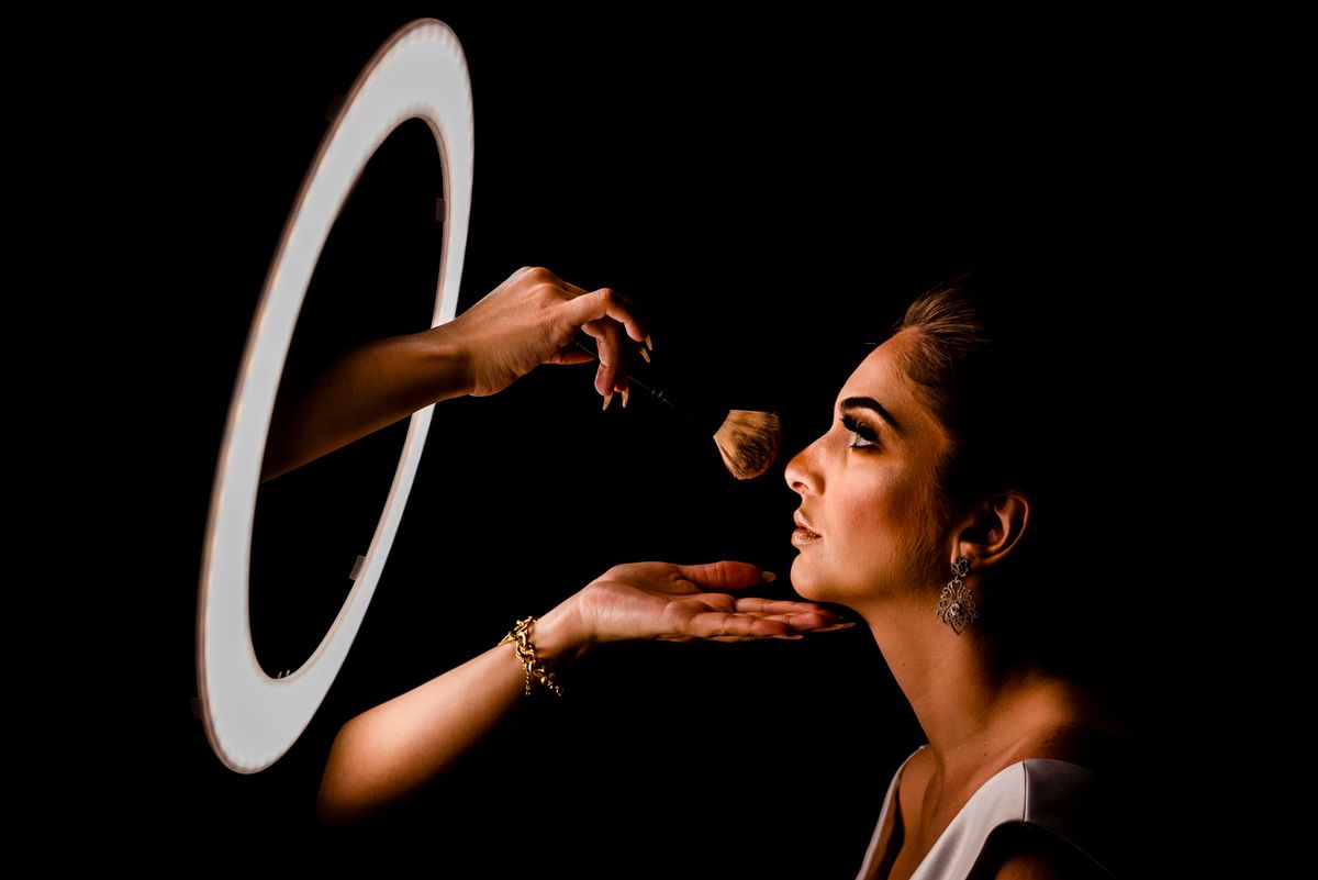 In the makeup chair